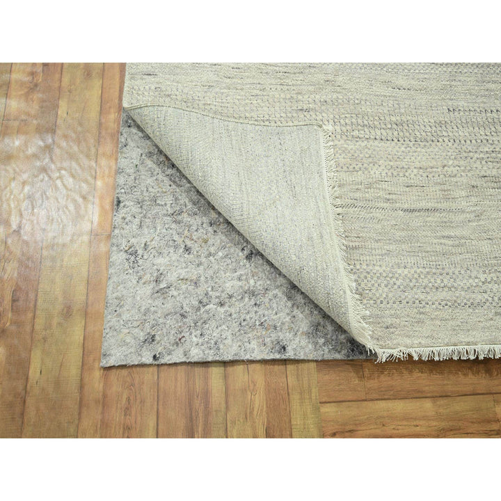 10'0" x 14'0" New Hand Loomed Ivory Wool & Silk Rectangle Oriental Rug - MOA10276335
