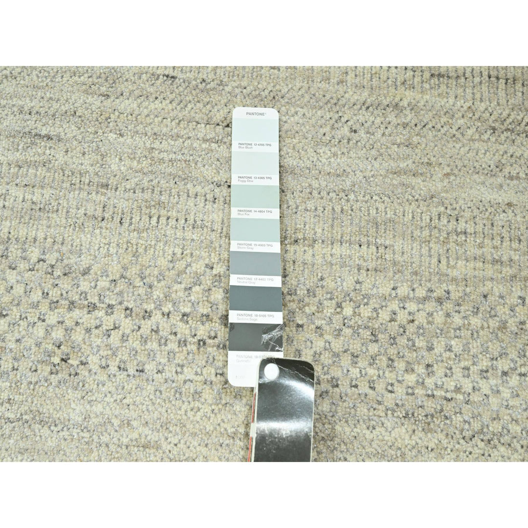 10'0" x 14'0" New Hand Loomed Ivory Wool & Silk Rectangle Oriental Rug - MOA10276335