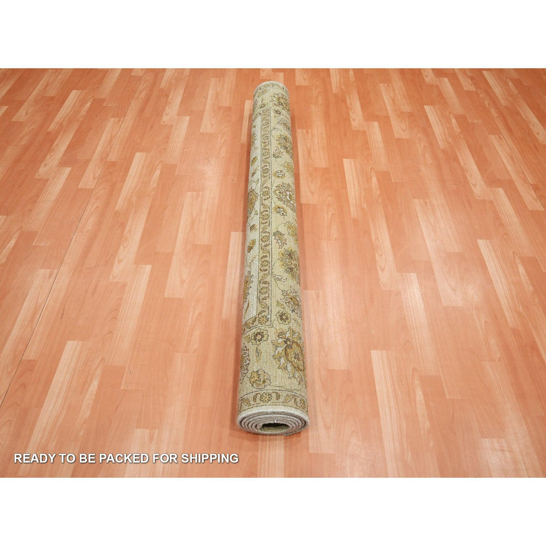 5'5" x 8'0" New Hand Knotted Ivory Wool Rectangle Oriental Rug - MOA10276355