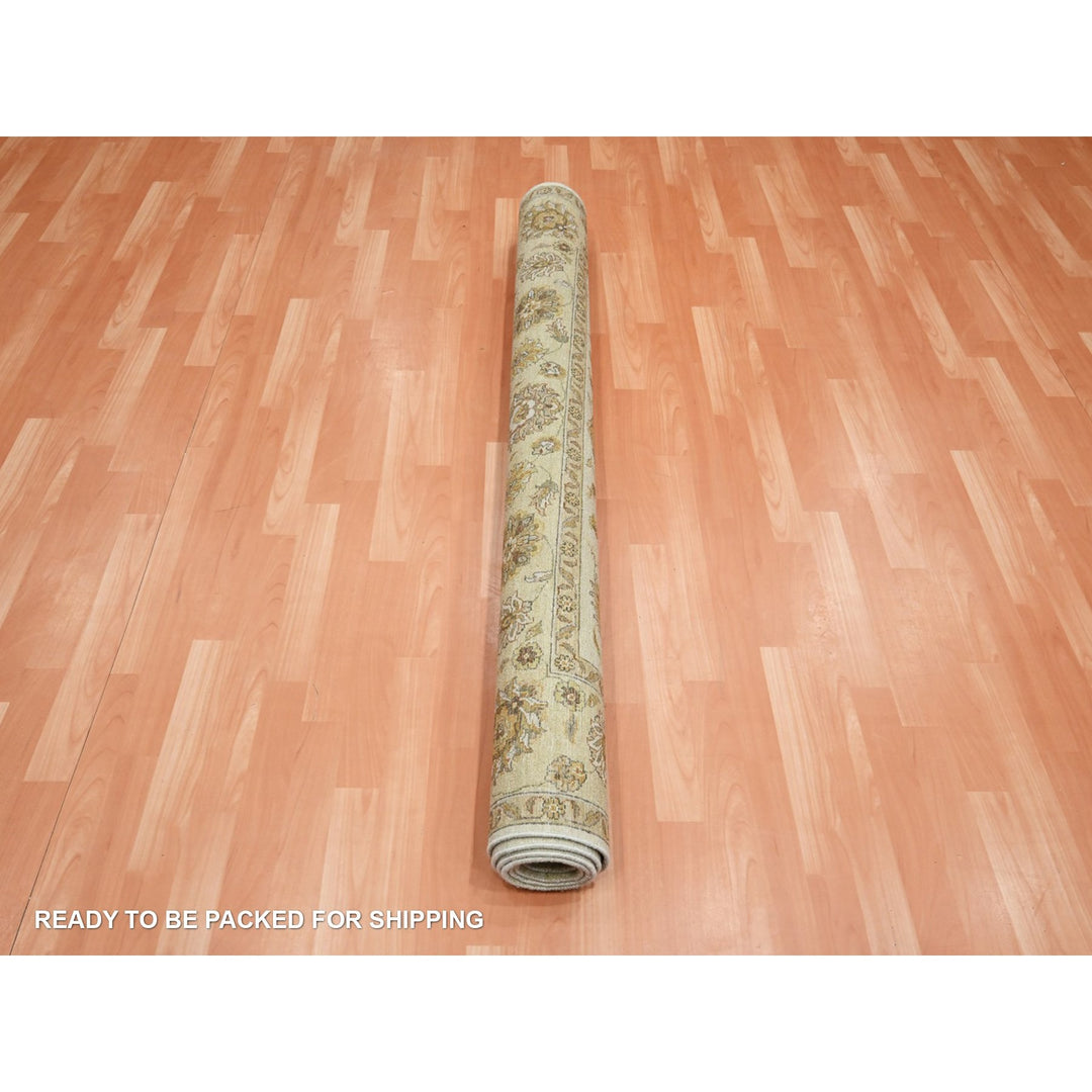 5'6" x 8'1" New Hand Knotted Ivory Wool Rectangle Oriental Rug - MOA10276356