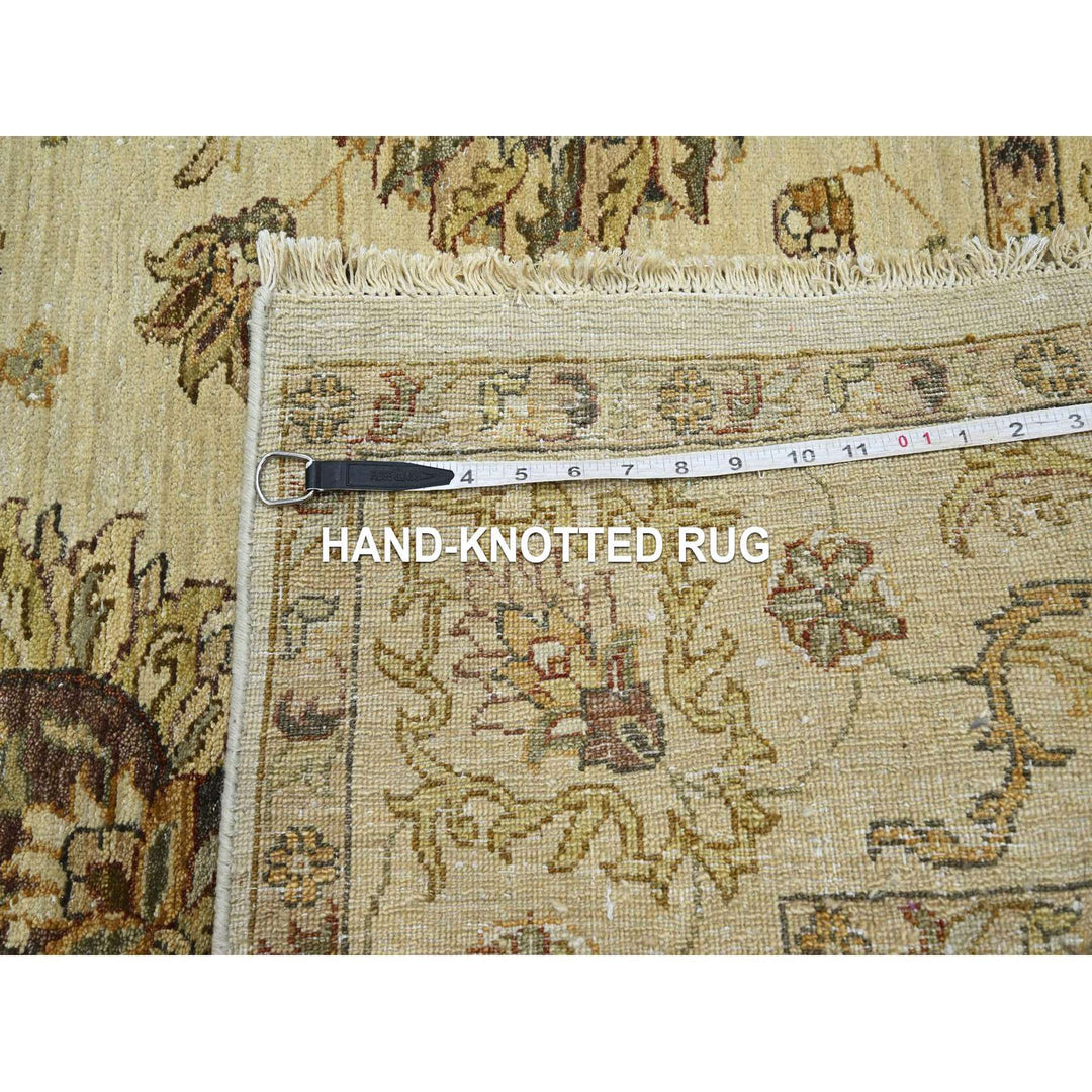 5'6" x 8'0" New Hand Knotted Beige Wool Rectangle Oriental Rug - MOA10276357