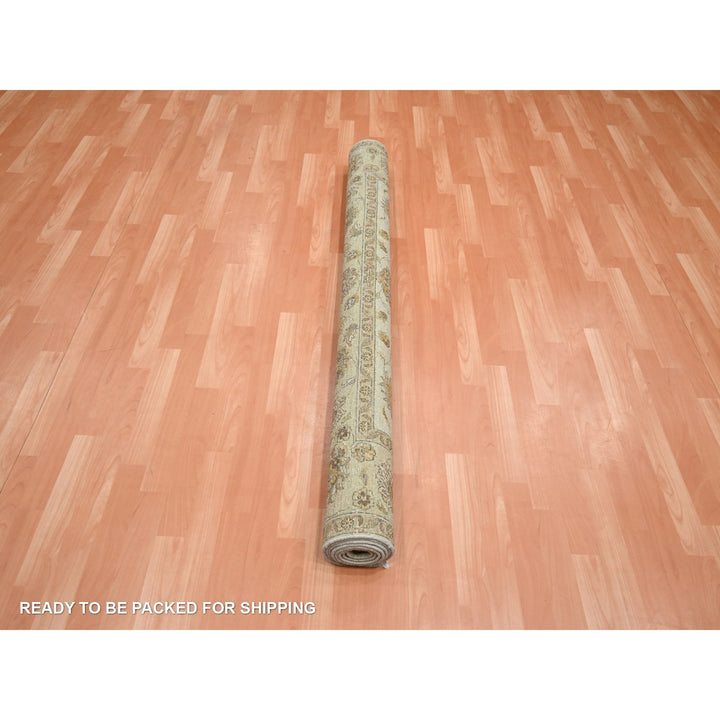 5'7" x 8'0" New Hand Knotted Ivory Wool Rectangle Oriental Rug - MOA10276358