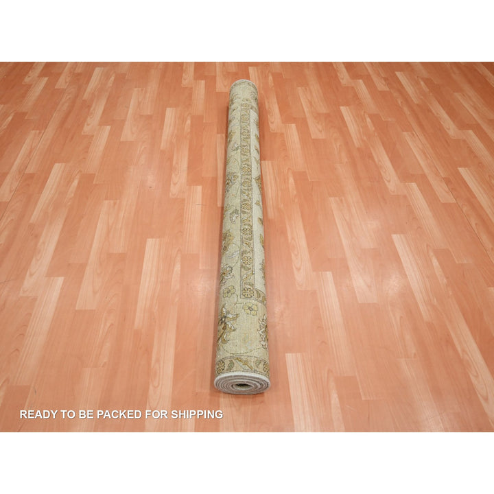 5'6" x 7'11" New Hand Knotted Ivory Wool Rectangle Oriental Rug - MOA10276359