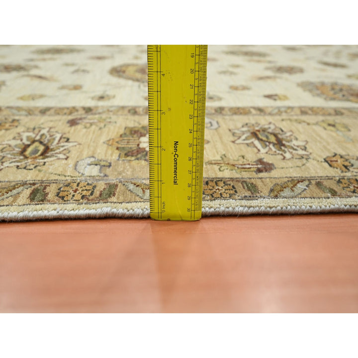 5'6" x 7'11" New Hand Knotted Ivory Wool Rectangle Oriental Rug - MOA10276359