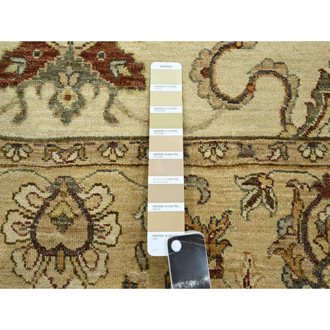 5'8" x 7'10" New Hand Knotted Ivory Wool Rectangle Oriental Rug - MOA10276360