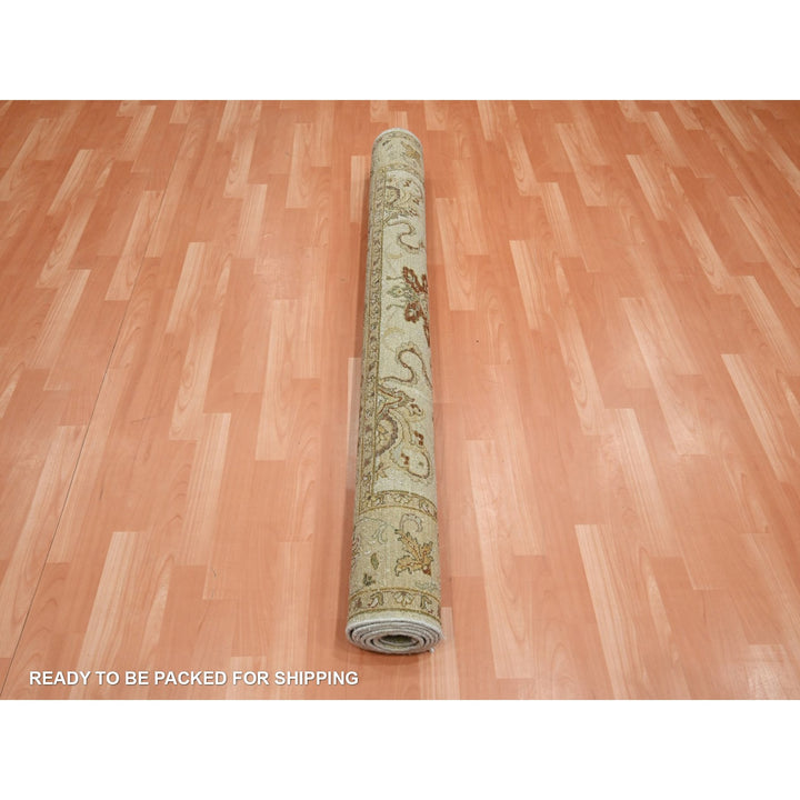 5'5" x 8'1" New Hand Knotted Ivory Wool Rectangle Oriental Rug - MOA10276362