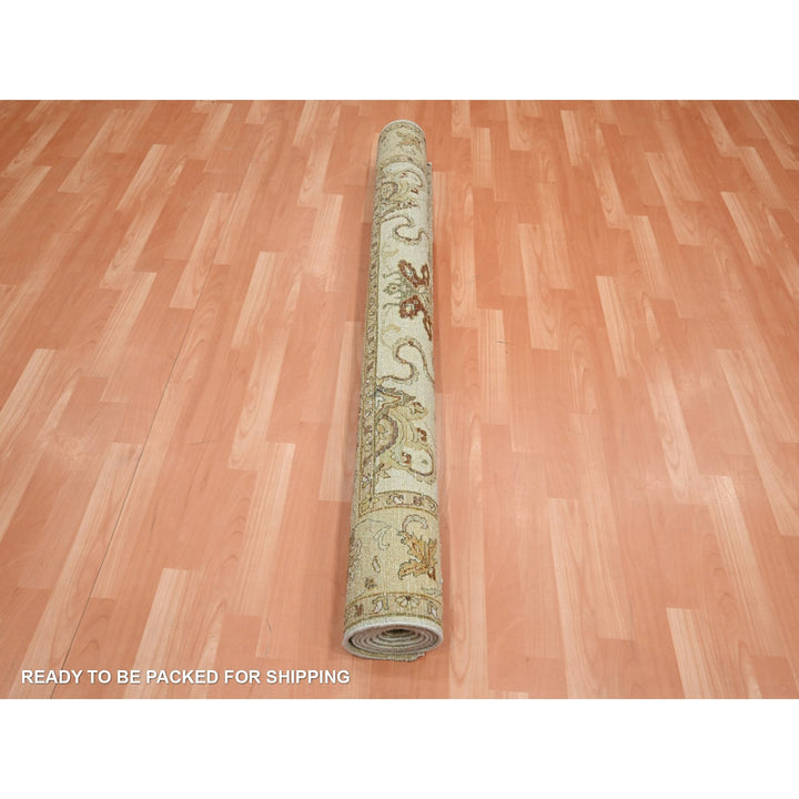 5'5" x 8'4" New Hand Knotted Ivory Wool Rectangle Oriental Rug - MOA10276365