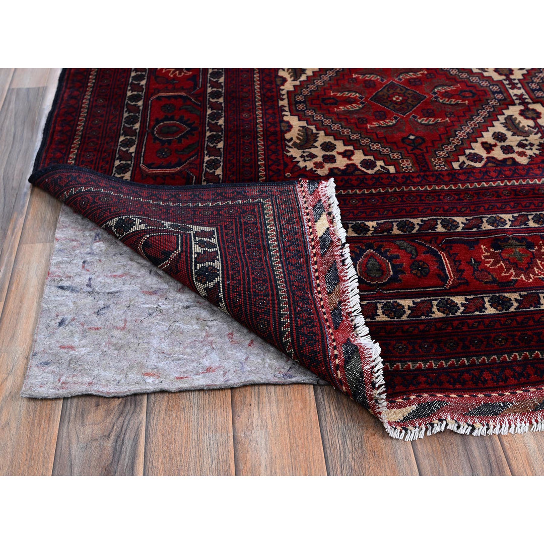 9'10" x 13'0" New Hand Knotted Red Wool Rectangle Oriental Rug - MOA102766
