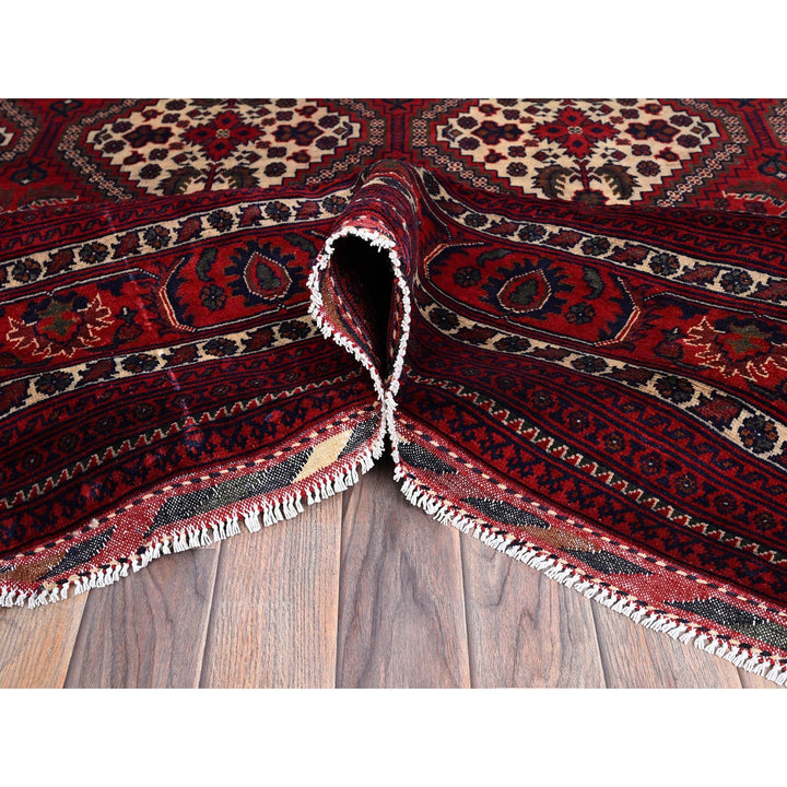 9'10" x 13'0" New Hand Knotted Red Wool Rectangle Oriental Rug - MOA102766