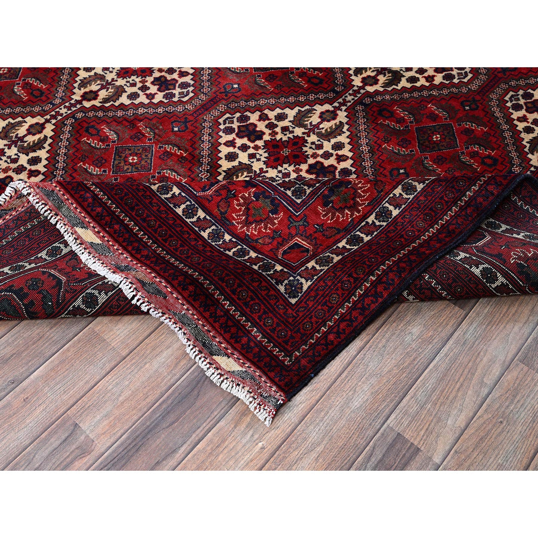 9'10" x 13'0" New Hand Knotted Red Wool Rectangle Oriental Rug - MOA102766