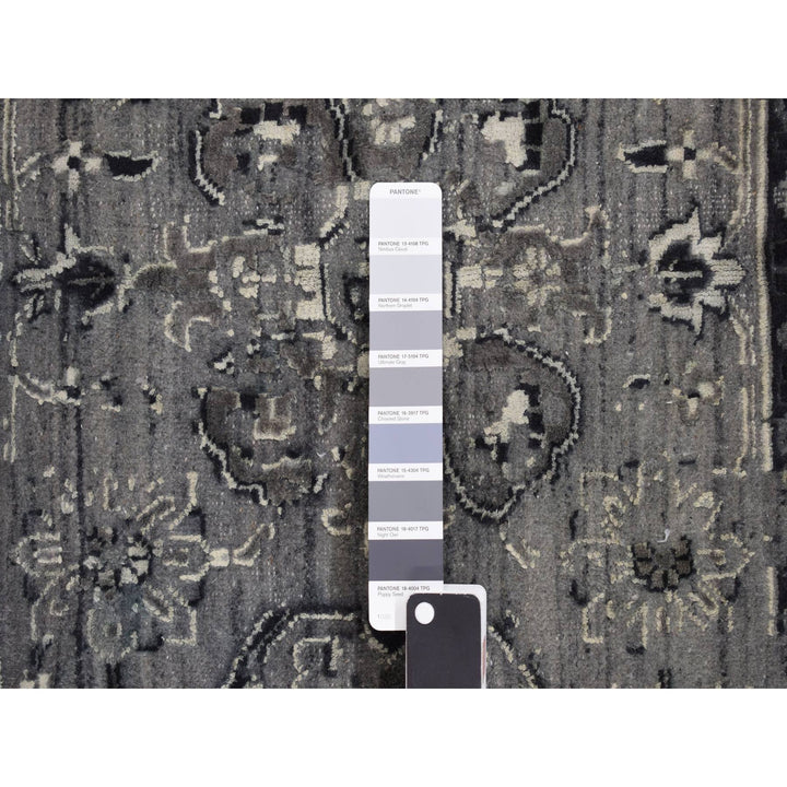 12'1" x 17'7" New Hand Knotted Grey Wool Rectangle Oriental Rug - MOA10278008