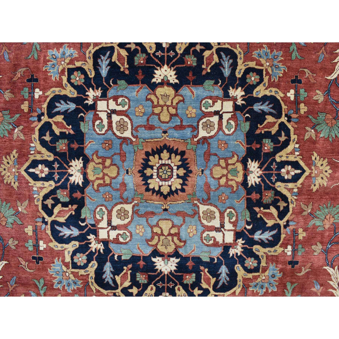 12'0" x 17'8" New Hand Knotted Red Wool Rectangle Oriental Rug - MOA10278009