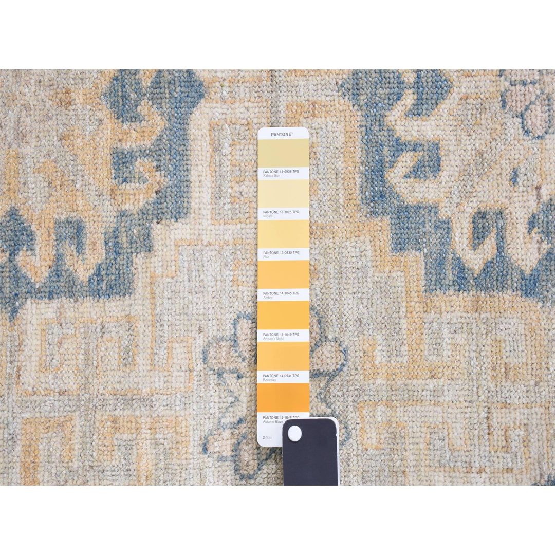 13'0" x 17'7" New Hand Knotted Ivory Wool Rectangle Oriental Rug - MOA10278012