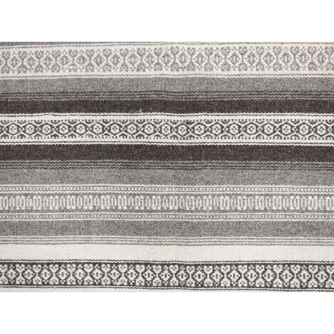 3'0" x 5'2" New Hand Woven Grey Wool Rectangle Oriental Rug - MOA10278143