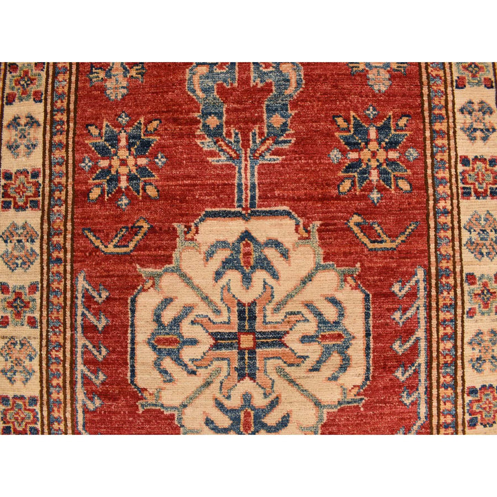 2'7" x 13'1" New Hand Knotted Red Wool Runner Oriental Rug - MOA10278251