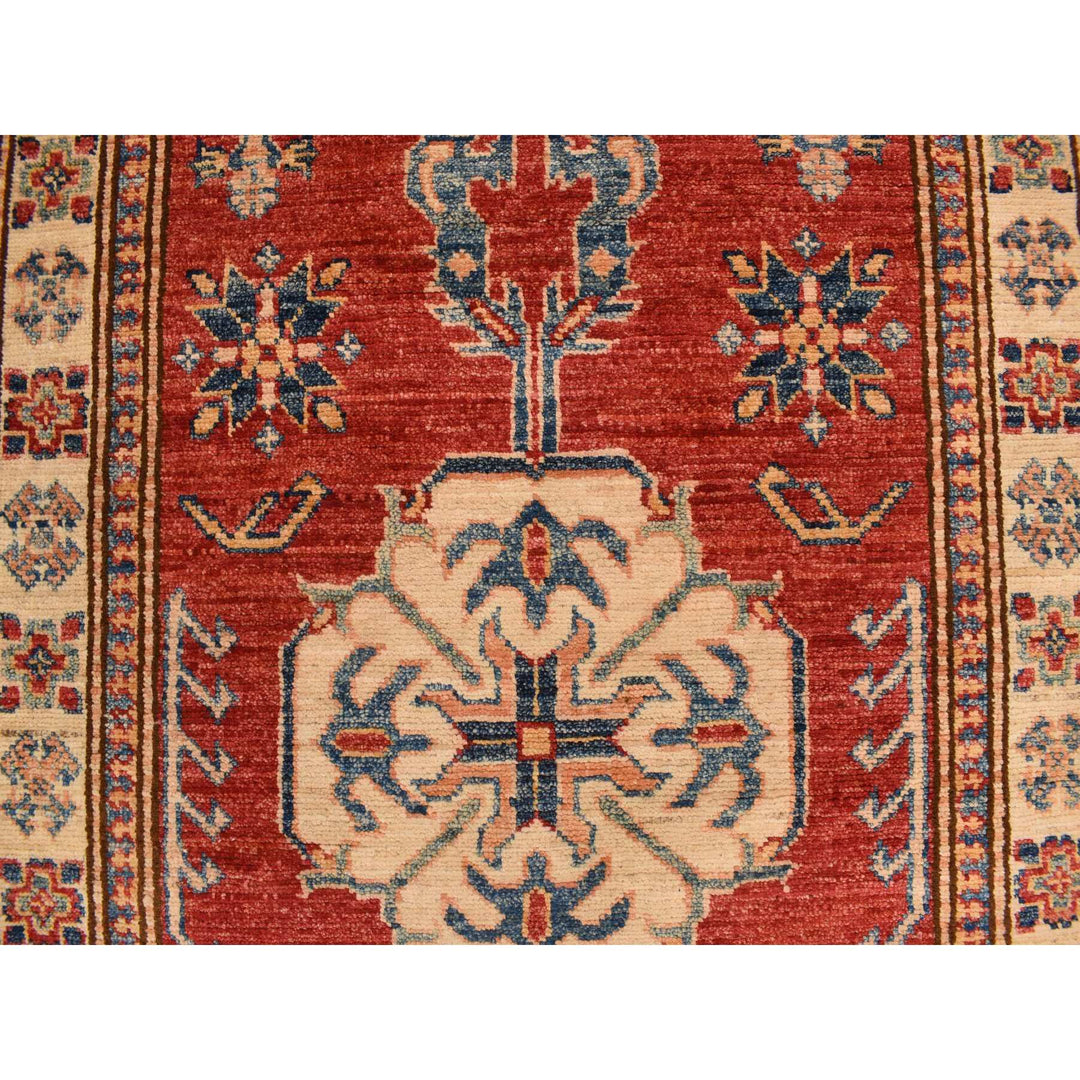 2'7" x 13'1" New Hand Knotted Red Wool Runner Oriental Rug - MOA10278251