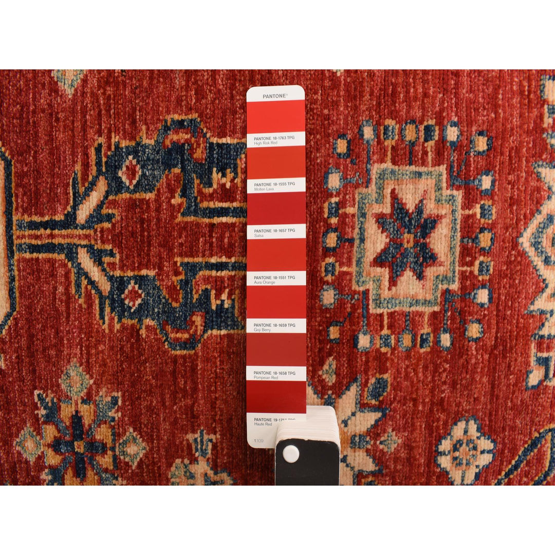 2'7" x 13'1" New Hand Knotted Red Wool Runner Oriental Rug - MOA10278251