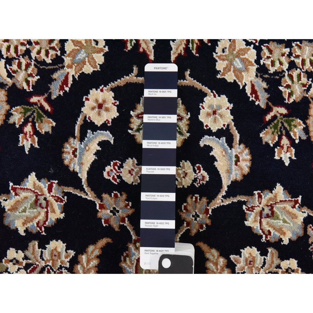 4'0" x 6'1" New Hand Knotted Blue Wool & Silk Rectangle Oriental Rug - MOA10278448