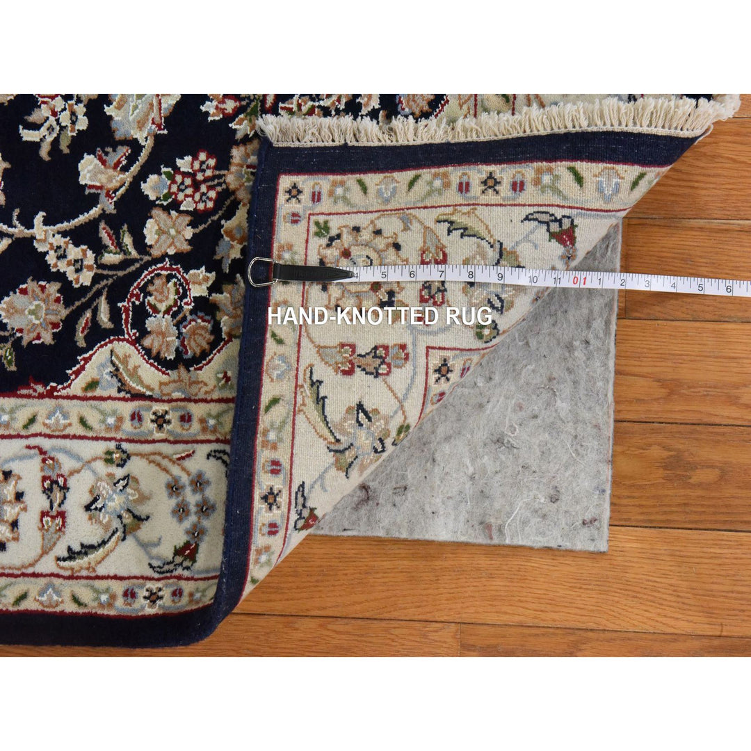 4'0" x 6'1" New Hand Knotted Blue Wool & Silk Rectangle Oriental Rug - MOA10278448