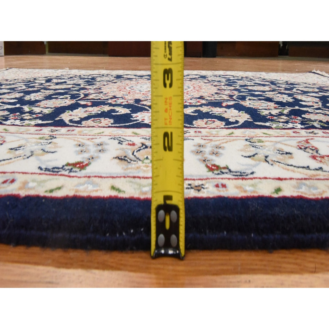 4'0" x 6'1" New Hand Knotted Blue Wool & Silk Rectangle Oriental Rug - MOA10278448