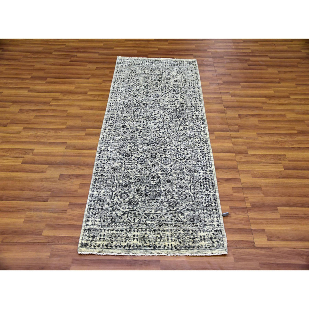 2'7" x 6'0" New Hand Knotted Ivory Wool Runner Oriental Rug - MOA10279502