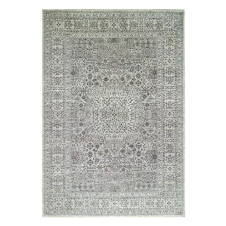 12'0" x 17'10" New Hand Knotted Ivory Wool Rectangle Oriental Rug - MOA10279680