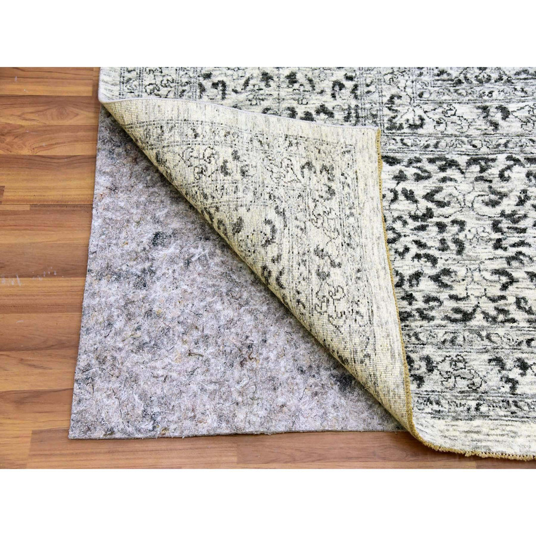 12'0" x 17'10" New Hand Knotted Ivory Wool Rectangle Oriental Rug - MOA10279680