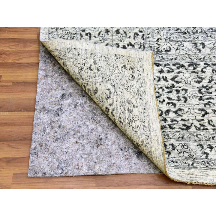 12'0" x 17'10" New Hand Knotted Ivory Wool Rectangle Oriental Rug - MOA10279680