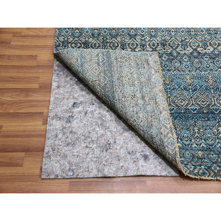12'0" x 15'1" New Hand Knotted Blue Wool Rectangle Oriental Rug - MOA10279769