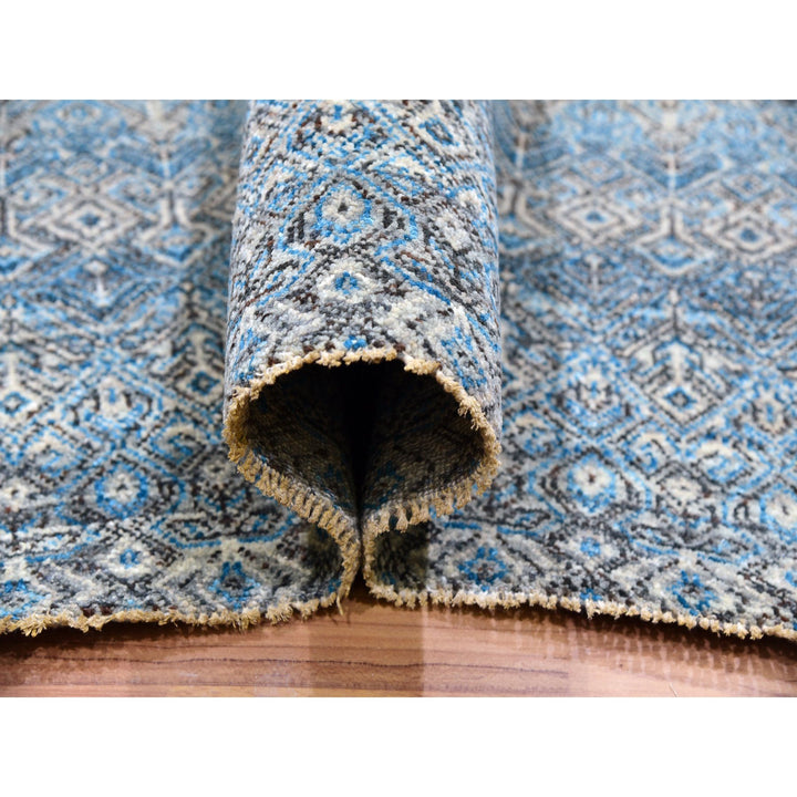 12'0" x 15'1" New Hand Knotted Blue Wool Rectangle Oriental Rug - MOA10279769