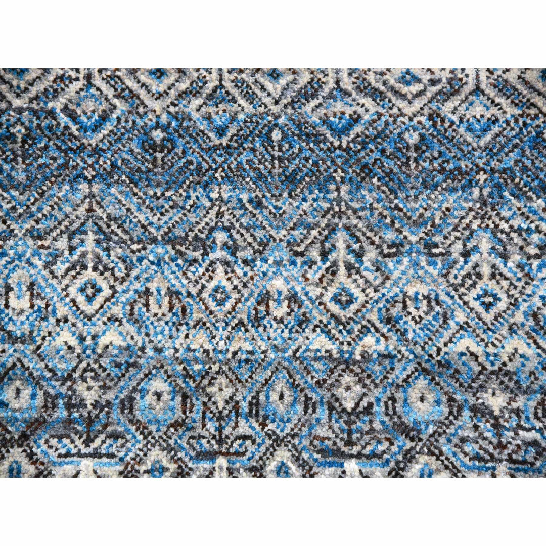 12'0" x 15'1" New Hand Knotted Blue Wool Rectangle Oriental Rug - MOA10279769