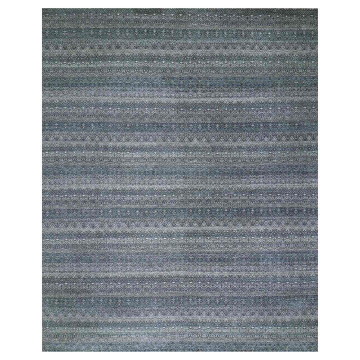 12'1" x 15'2" New Hand Knotted Grey Wool Rectangle Oriental Rug - MOA10279773