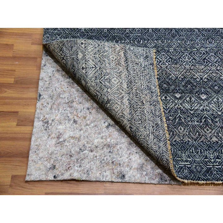 12'1" x 15'2" New Hand Knotted Grey Wool Rectangle Oriental Rug - MOA10279773