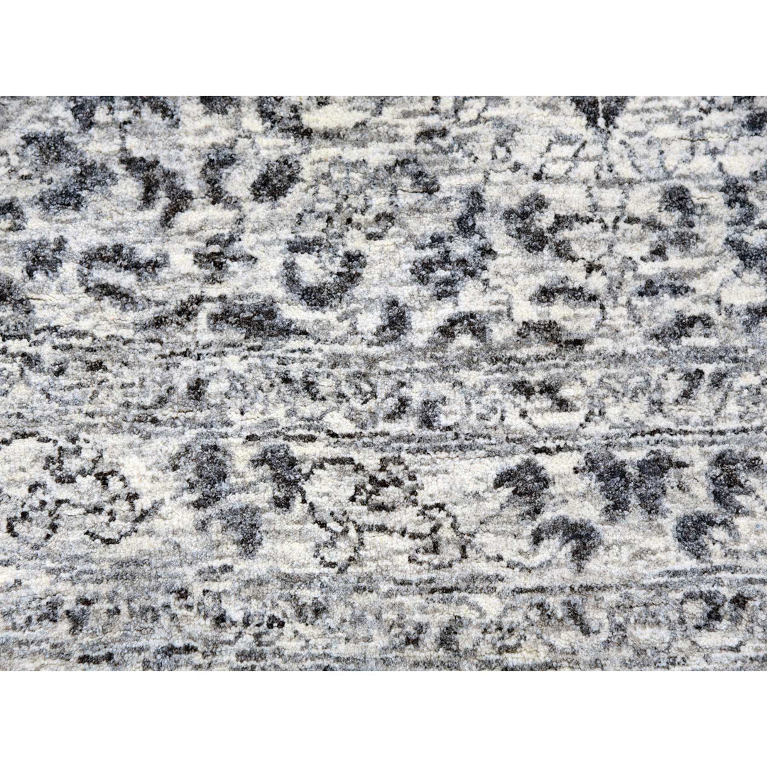 13'10" x 13'10" New Hand Knotted Ivory Wool Round Oriental Rug - MOA10279775