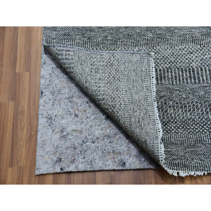 12'0" x 17'10" New Hand Knotted Grey Wool Rectangle Oriental Rug - MOA10279869