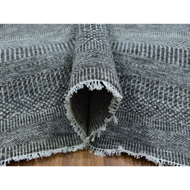 12'0" x 17'10" New Hand Knotted Grey Wool Rectangle Oriental Rug - MOA10279869