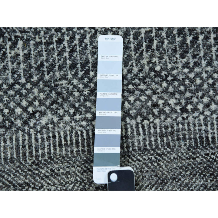 12'0" x 17'10" New Hand Knotted Grey Wool Rectangle Oriental Rug - MOA10279869