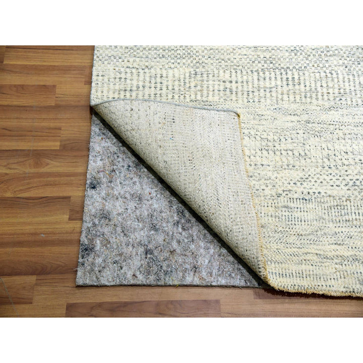 11'11" x 14'11" New Hand Knotted Ivory Wool Rectangle Oriental Rug - MOA10279973