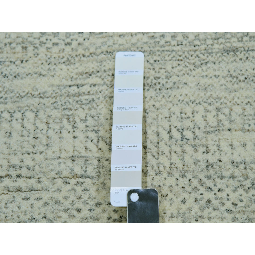 14'0" x 18'1" New Hand Knotted Ivory Wool Rectangle Oriental Rug - MOA10279980