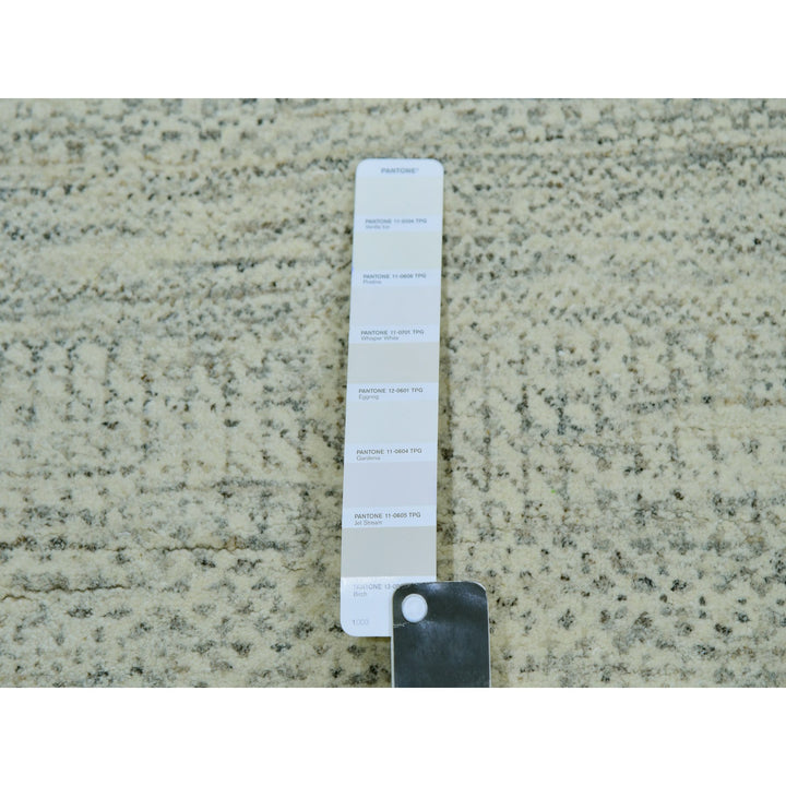 14'0" x 18'1" New Hand Knotted Ivory Wool Rectangle Oriental Rug - MOA10279980