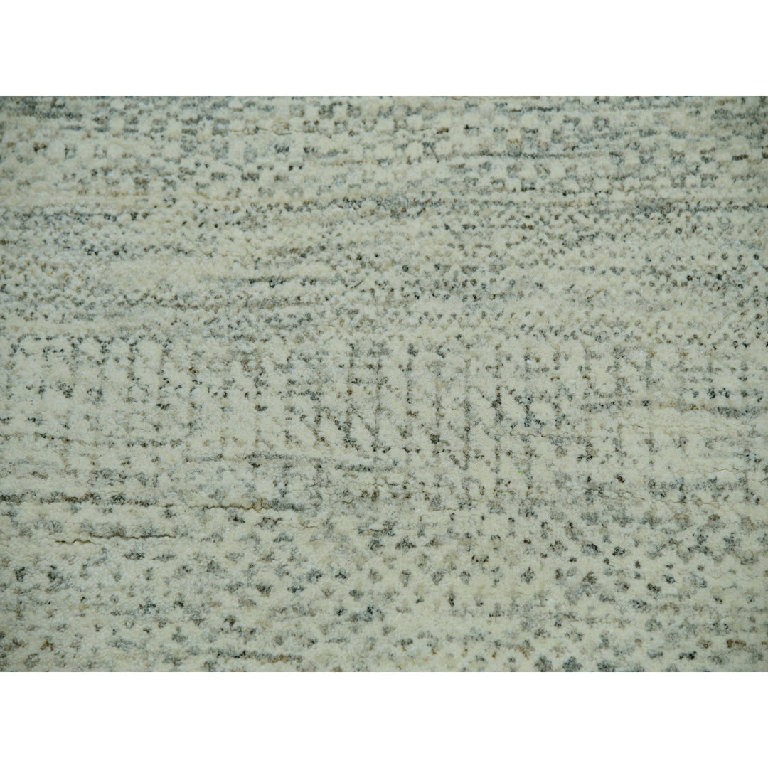 14'0" x 18'1" New Hand Knotted Ivory Wool Rectangle Oriental Rug - MOA10279980