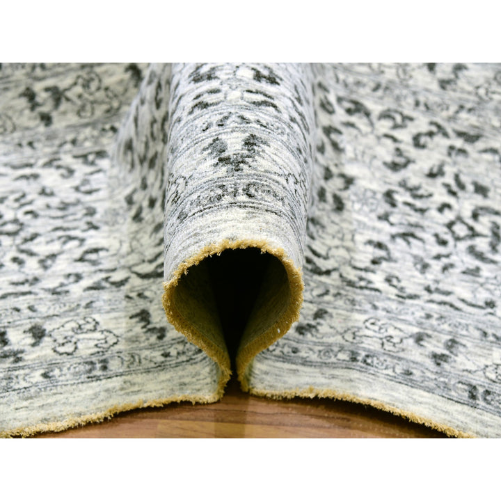 12'1" x 15'4" New Hand Knotted Ivory Wool Rectangle Oriental Rug - MOA10279983