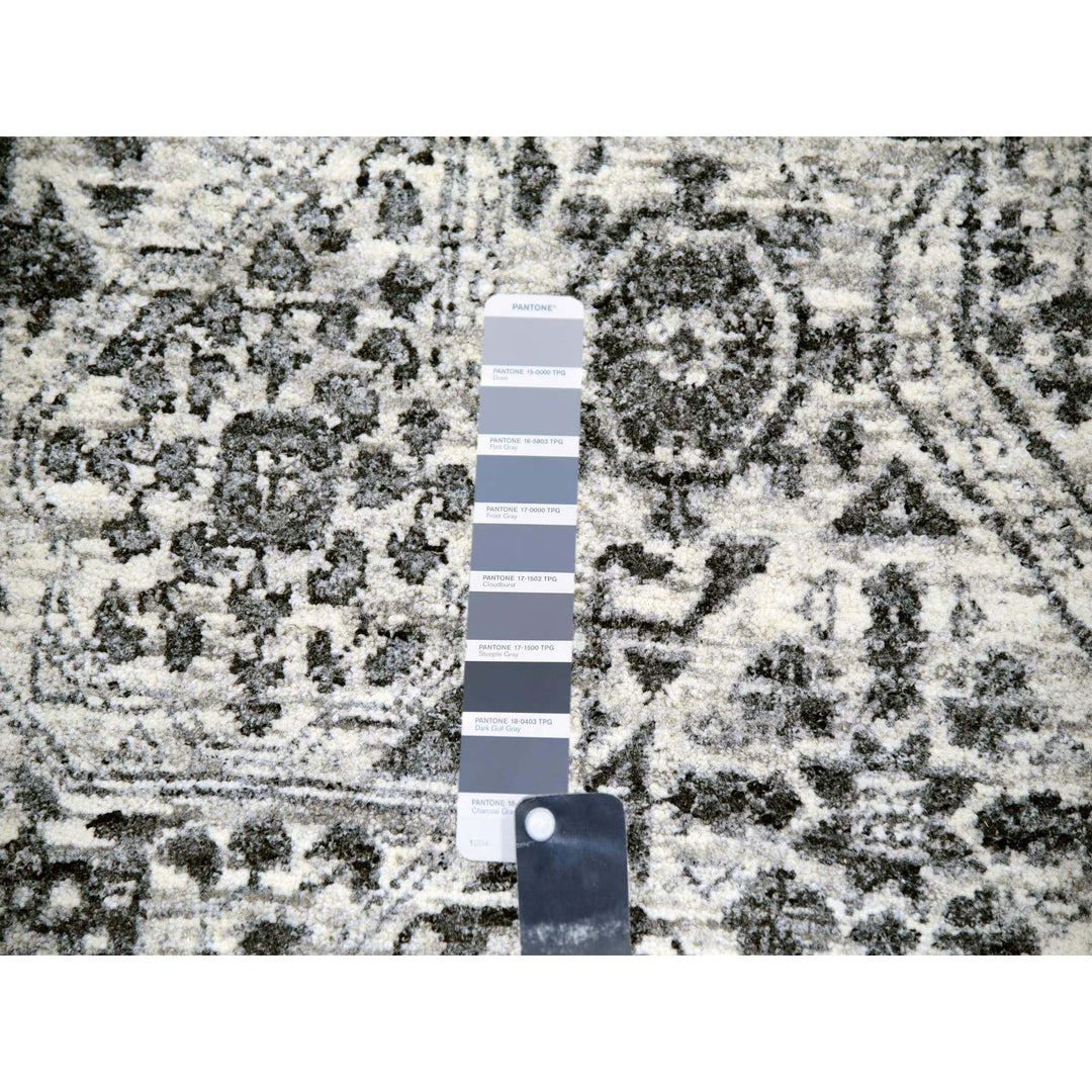 12'1" x 15'4" New Hand Knotted Ivory Wool Rectangle Oriental Rug - MOA10279983