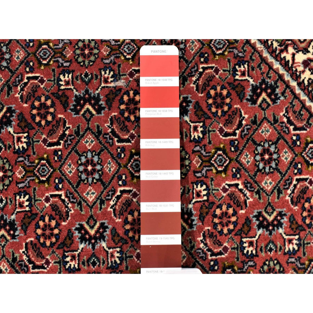 11'3" x 16'0" New Hand Knotted Red Wool & Silk Rectangle Oriental Rug - MOA10280232