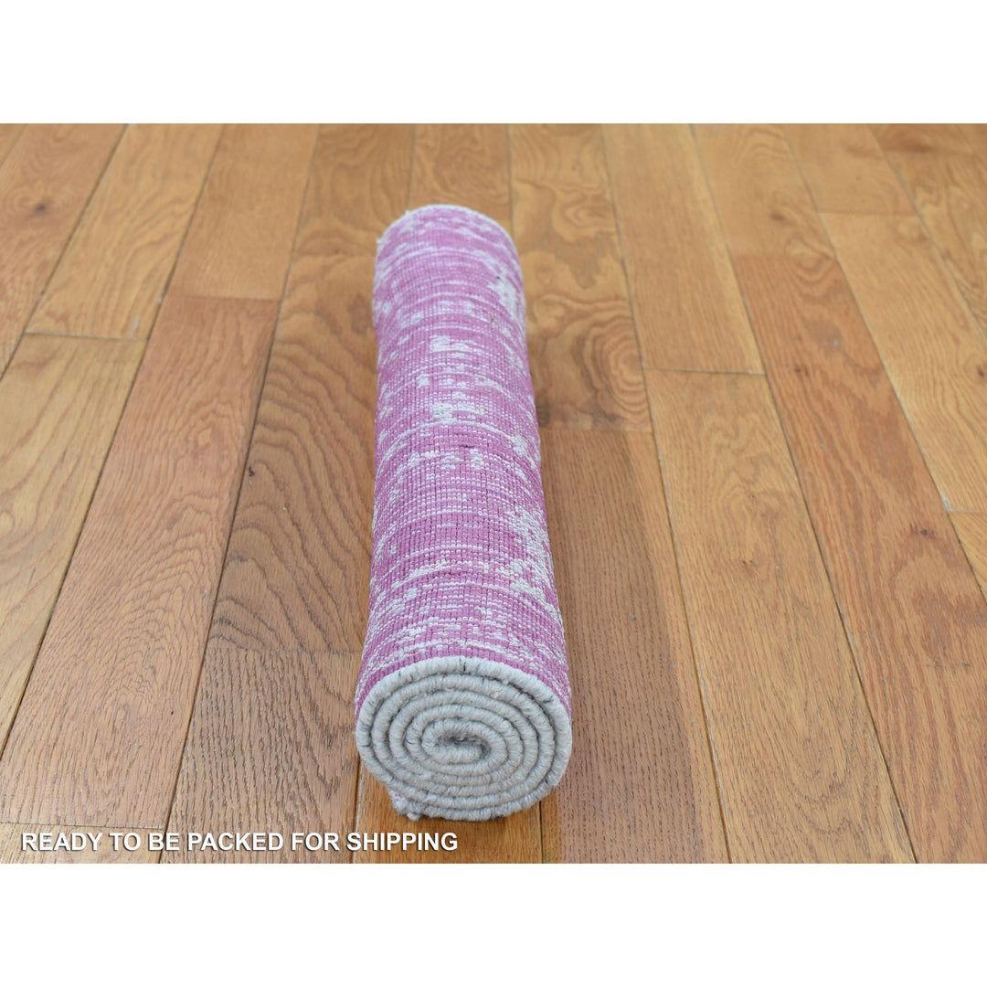 2'0" x 3'0" New Hand Loomed Pink Wool Rectangle Oriental Rug - MOA10280332