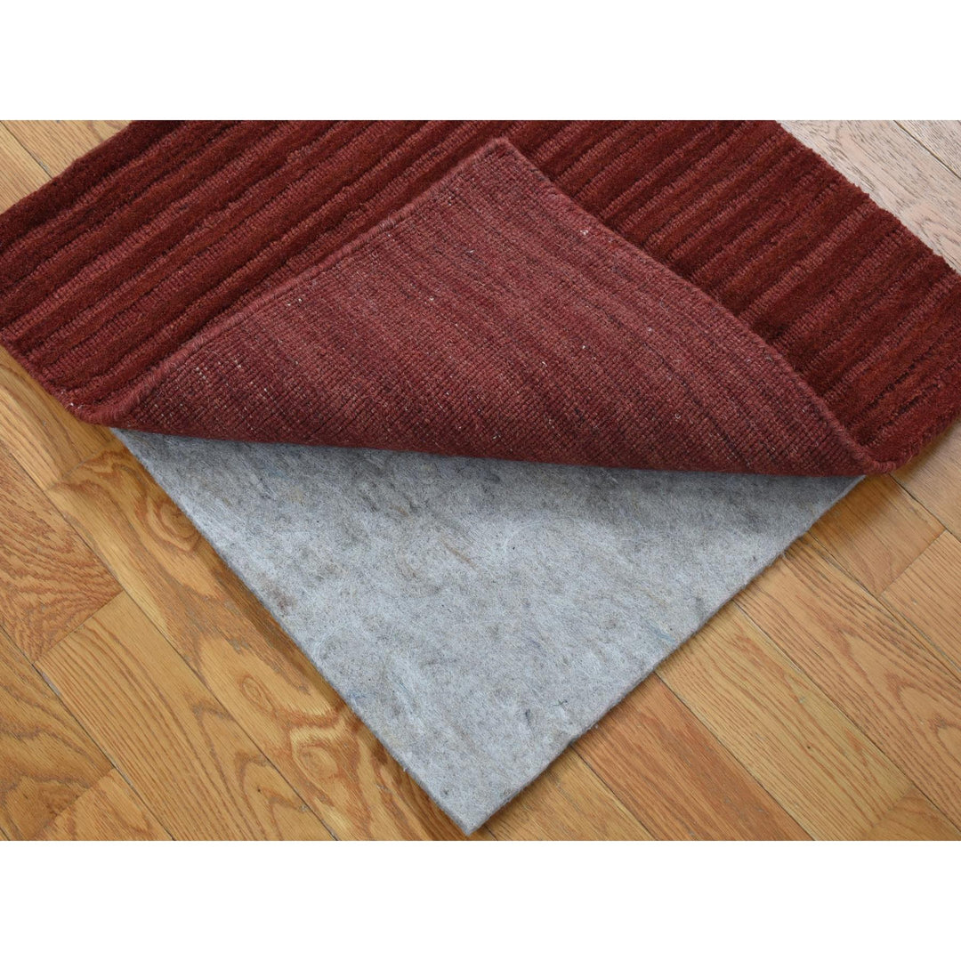 2'1" x 2'1" New Hand Loomed Red Wool Square Oriental Rug - MOA10280369