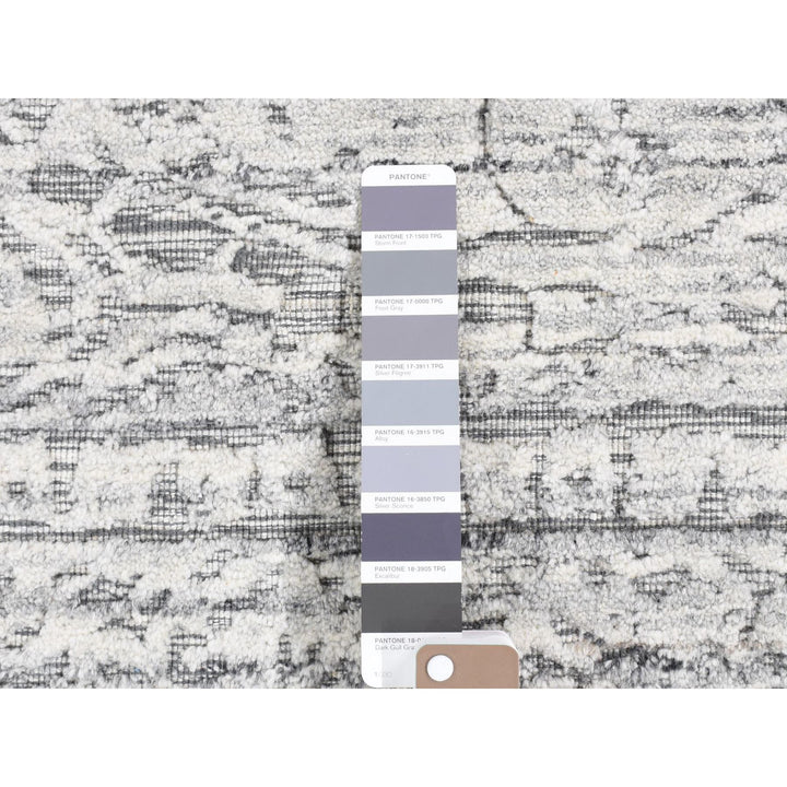 1'10" x 2'0" New Hand Loomed Grey Wool Square Oriental Rug - MOA10280409