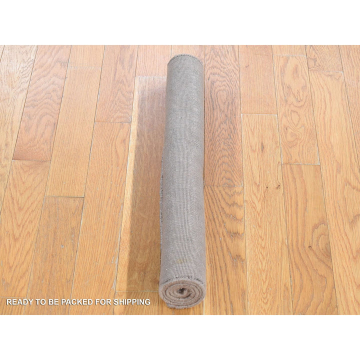 2'1" x 3'0" New Hand Loomed Brown Wool & Silk Rectangle Oriental Rug - MOA10280427