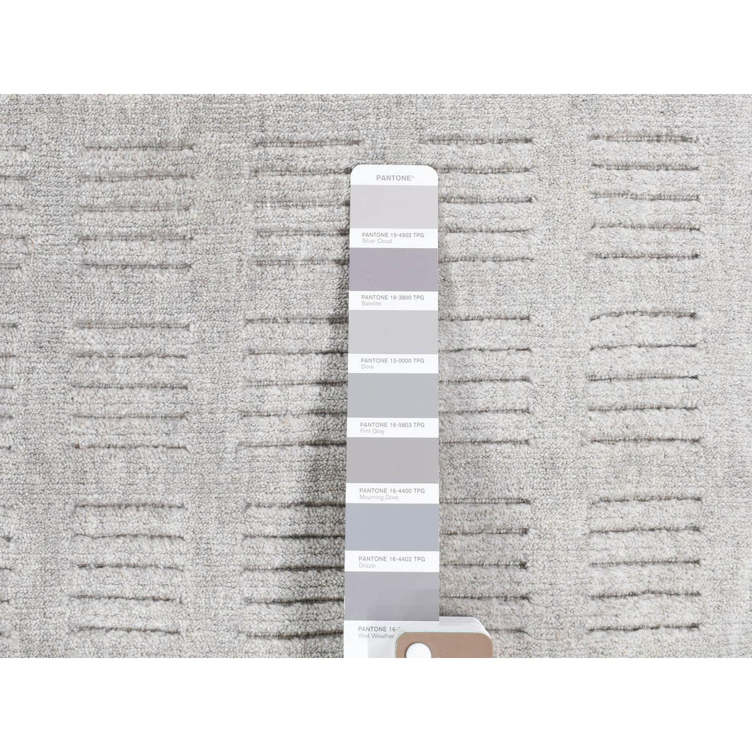 2'0" x 3'1" New Hand Loomed Grey Wool Rectangle Oriental Rug - MOA10280461