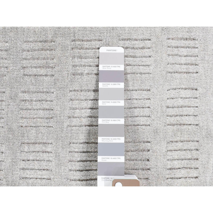 2'0" x 3'1" New Hand Loomed Grey Wool Rectangle Oriental Rug - MOA10280461